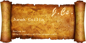 Junek Csilla névjegykártya